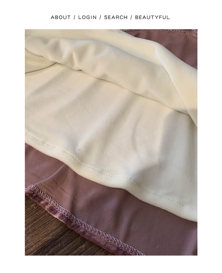 Váy nhung lót nỉ màu hồng nâu cổ bèo trắng bé gái size 90-140