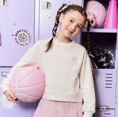 Áo nỉ da cá Nepa xuất Hàn dáng croptop 3 màu cho bé size 110-165