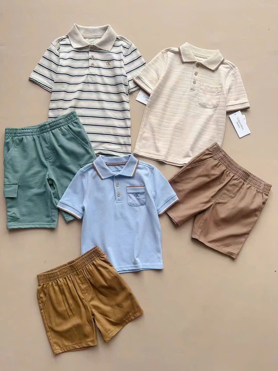 BM1 - Bộ polo cổ đức C K, T M dư xịn nhiều màu bé trai size 1-7y