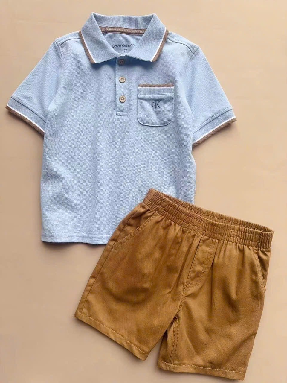 BM1 - Bộ polo cổ đức C K, T M dư xịn nhiều màu bé trai size 1-7y