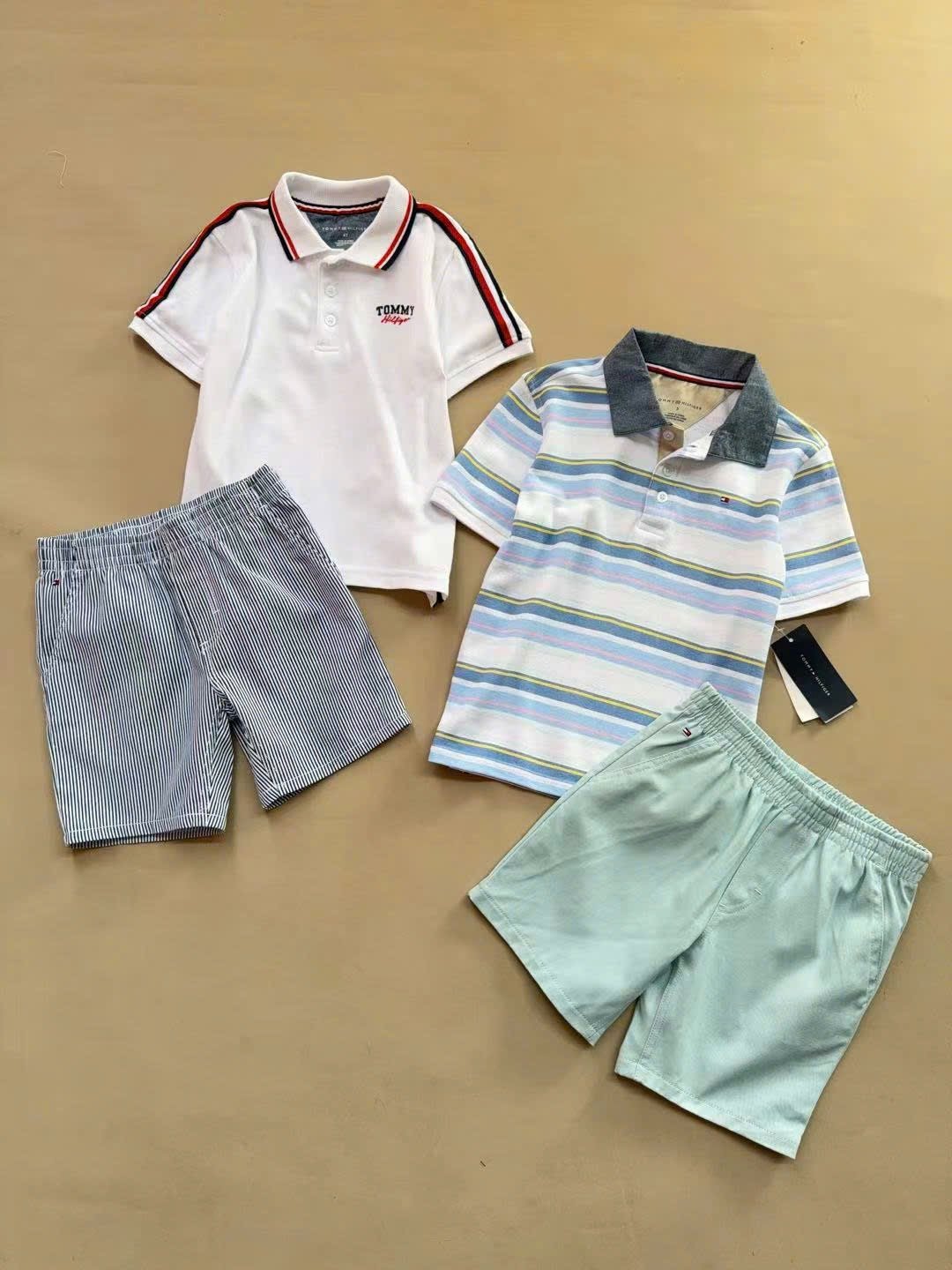 BM1 - Bộ polo cổ đức C K, T M dư xịn nhiều màu bé trai size 1-7y