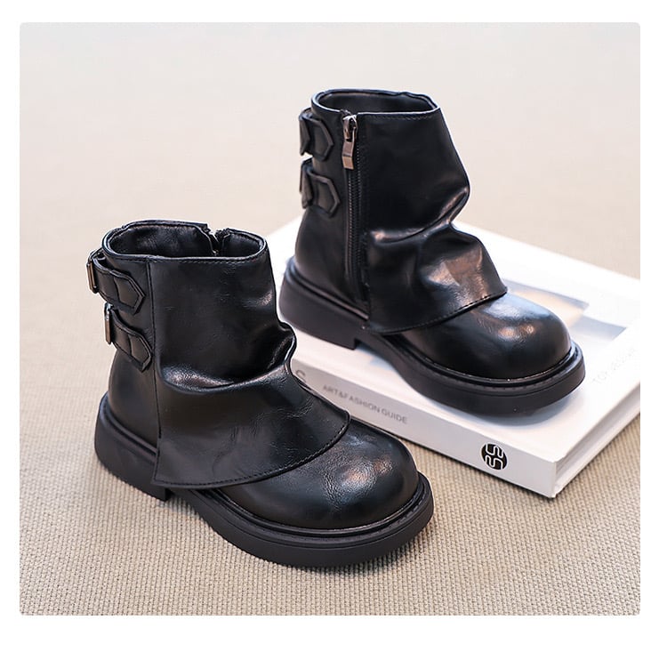 ZY356 - Bốt cổ nhún khóa cạnh 2 màu nâu/đen bé gái size 26-36