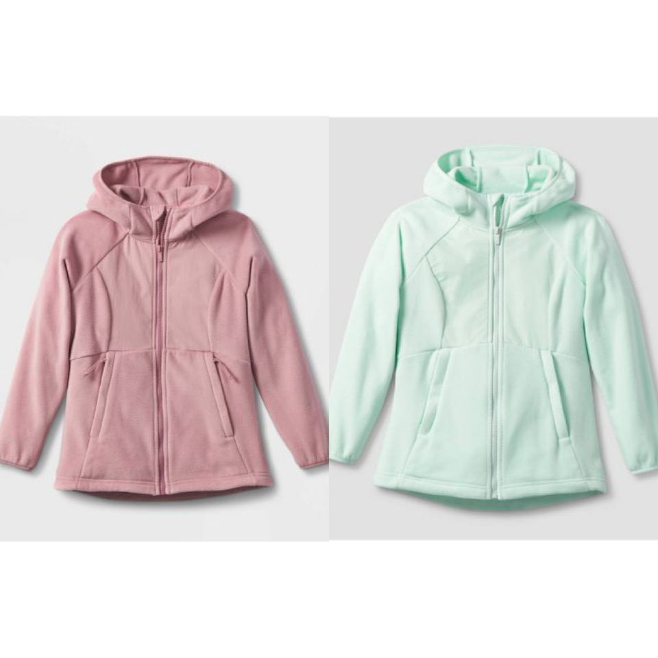 Áo khoác nỉ bông All In Motion 2 màu xanh / hồng size 4 - 16y