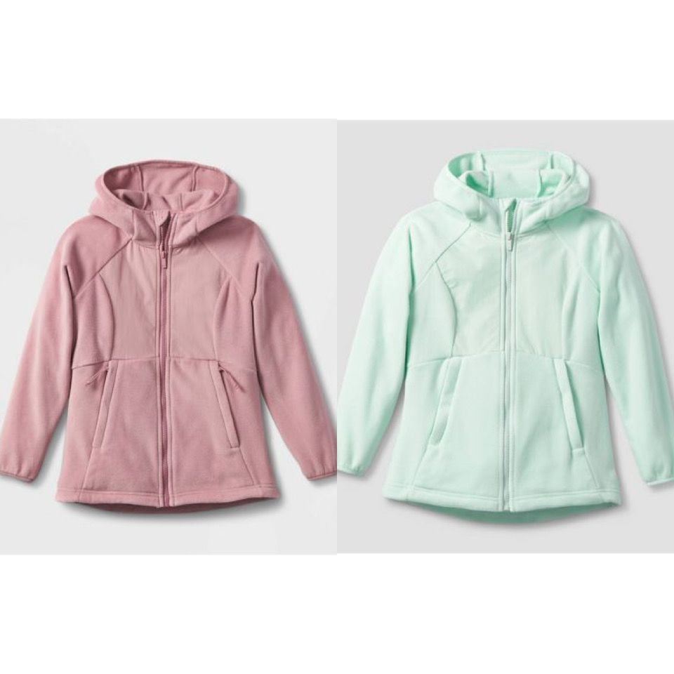 Áo khoác nỉ bông All In Motion 2 màu xanh / hồng size 4 - 16y