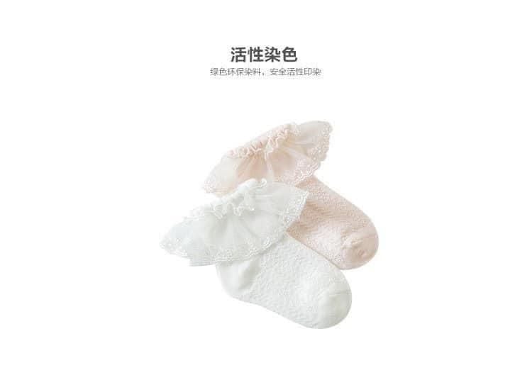 Tất Nemo Baby cổ ren 2 màu hồng/trắng size 1-6y
