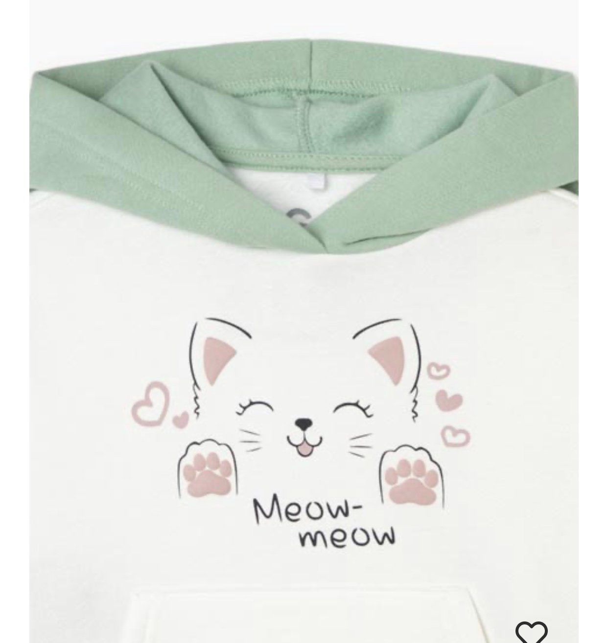 Áo hoodie nỉ bông 2 màu xanh mèo / hồng cún size 12m - 4y
