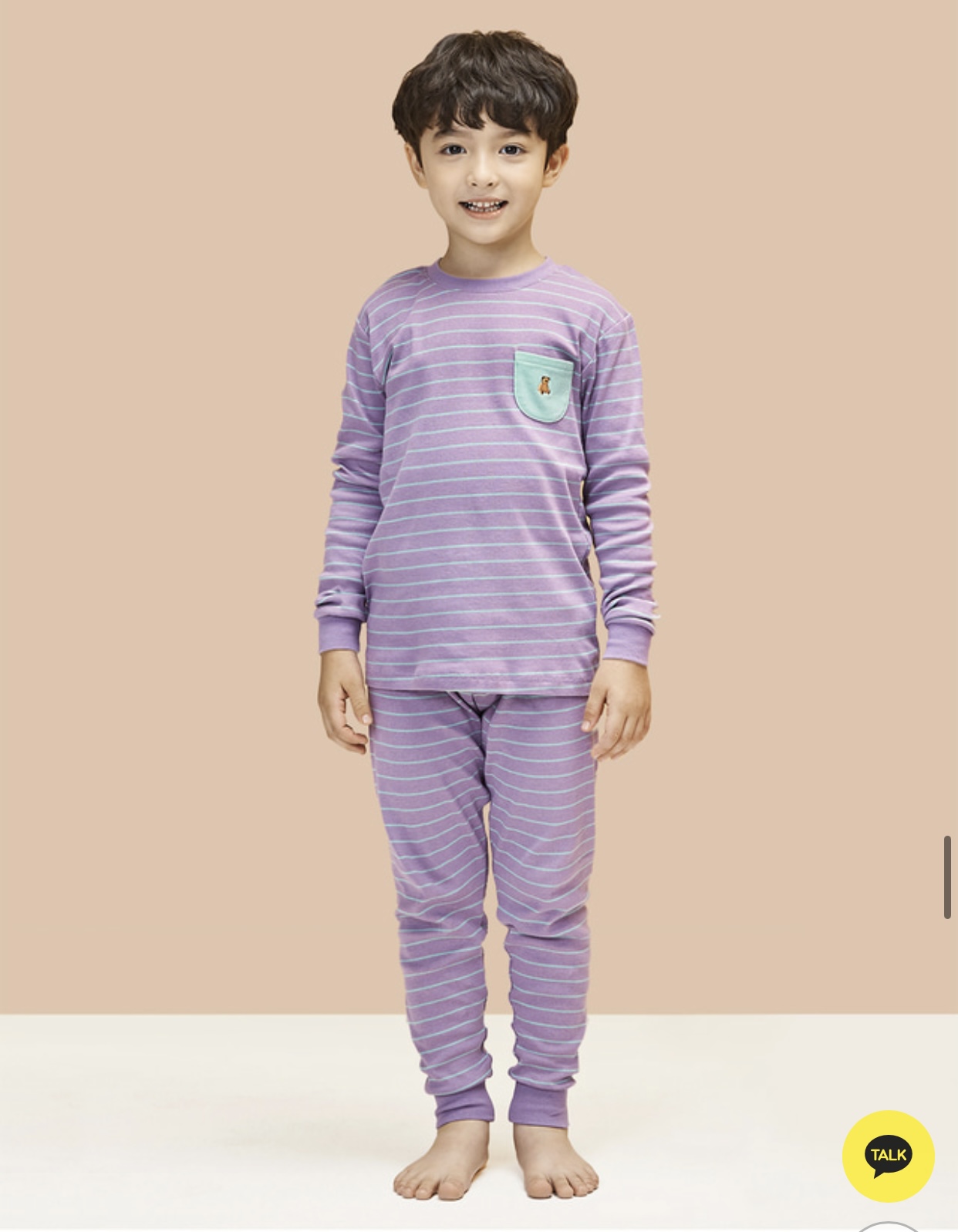 Bộ cotton Uni xuất Hàn kẻ nhiều màu túi ngực thêu gấu size 90-160