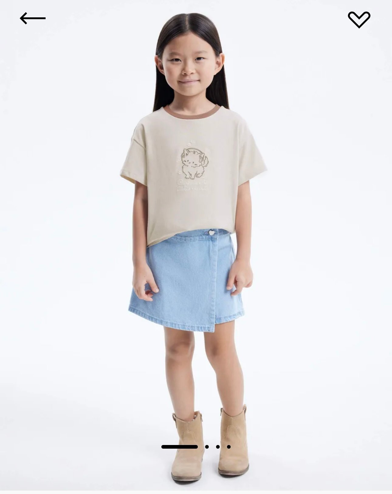 Áo cotton GGJJ viền cổ thêu gấu, mèo 2 màu hồng/be bé gái size 2-6y