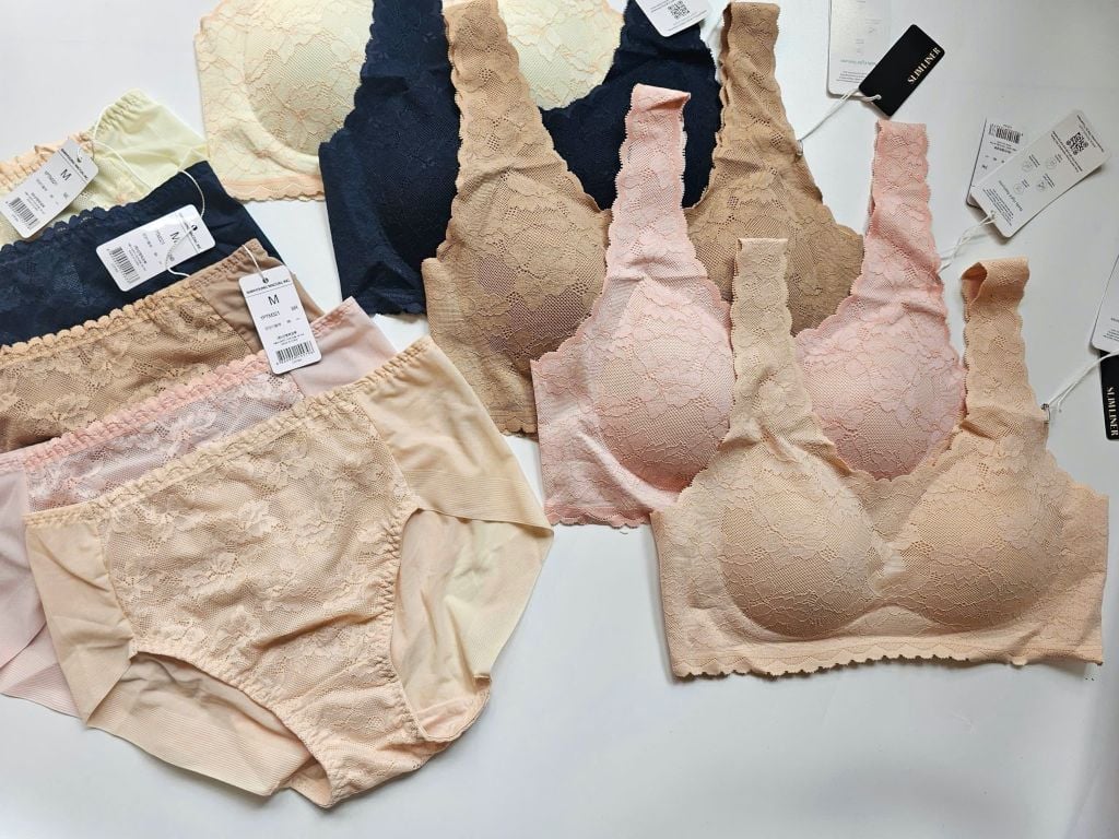Set Bra + quần chip ren Tencel xuất Hàn 4 màu cho Mẹ size S - XL