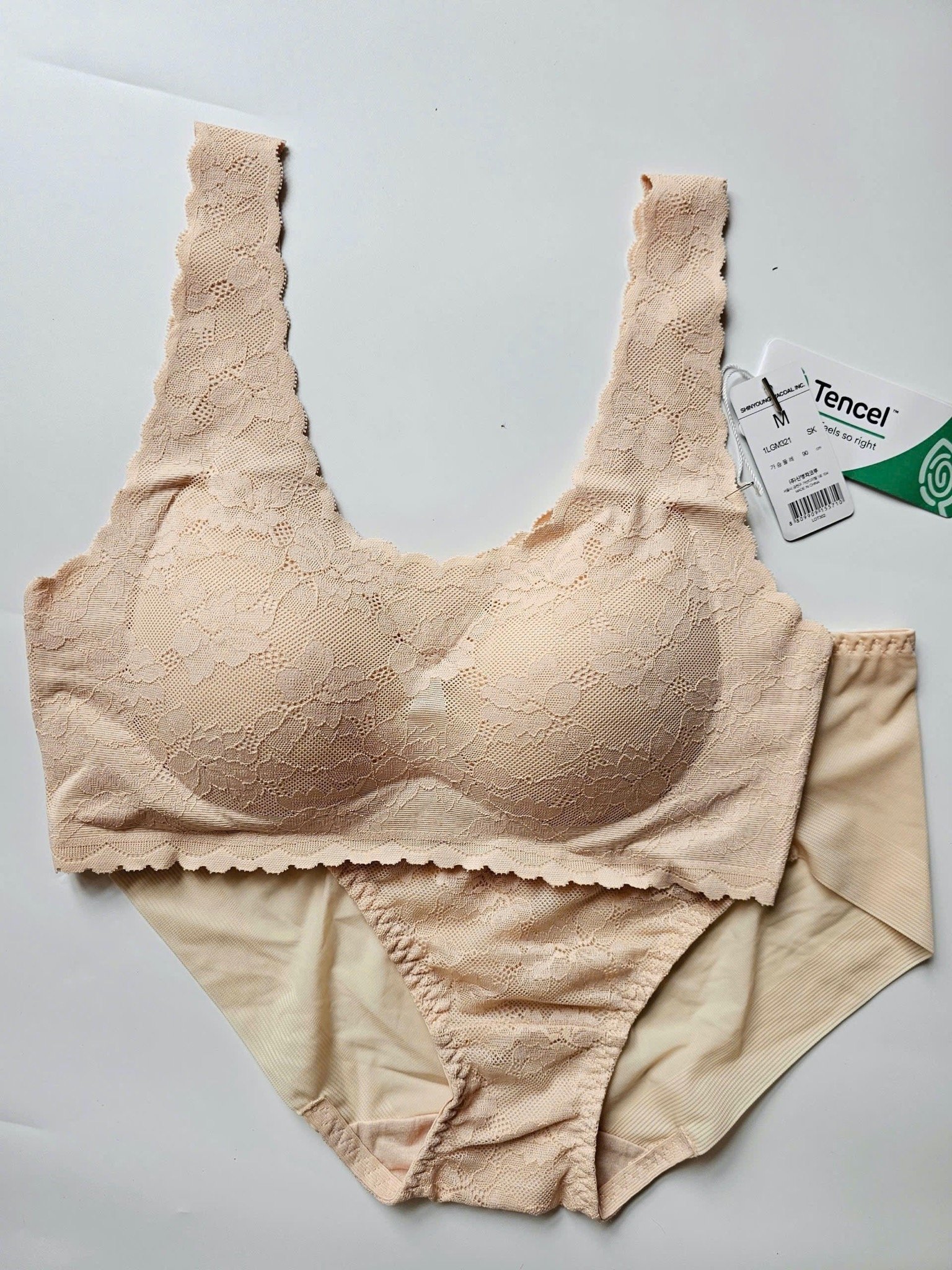 Set Bra + quần chip ren Tencel xuất Hàn 4 màu cho Mẹ size S - XL
