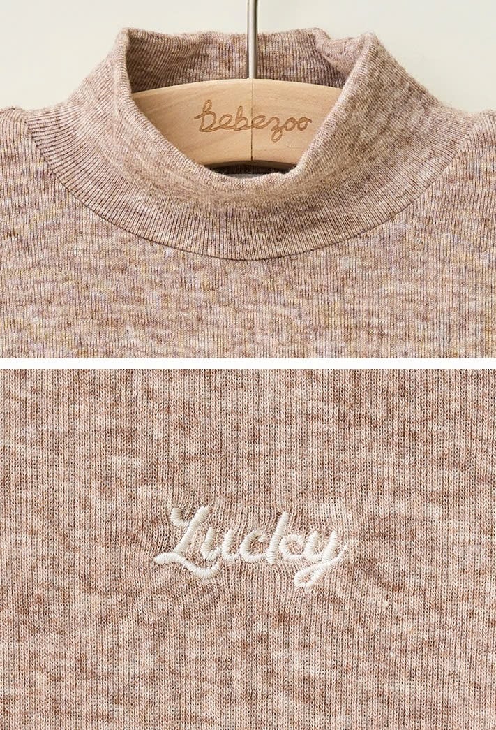 Áo cổ 3p Bebezoo vải thun len mỏng mềm thêu chữ Lucky cho bé size 100-150