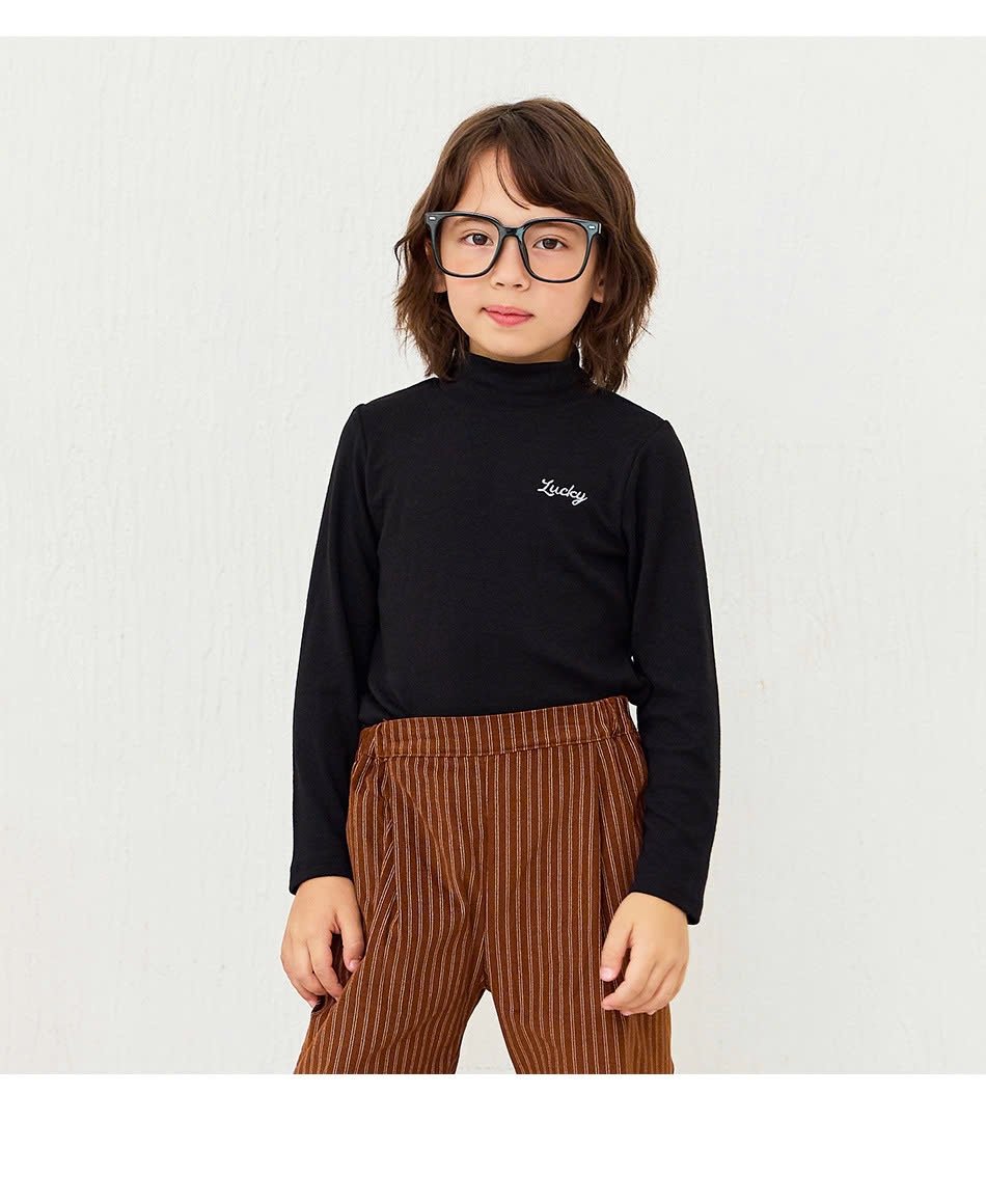 Áo cổ 3p Bebezoo vải thun len mỏng mềm thêu chữ Lucky cho bé size 100-150