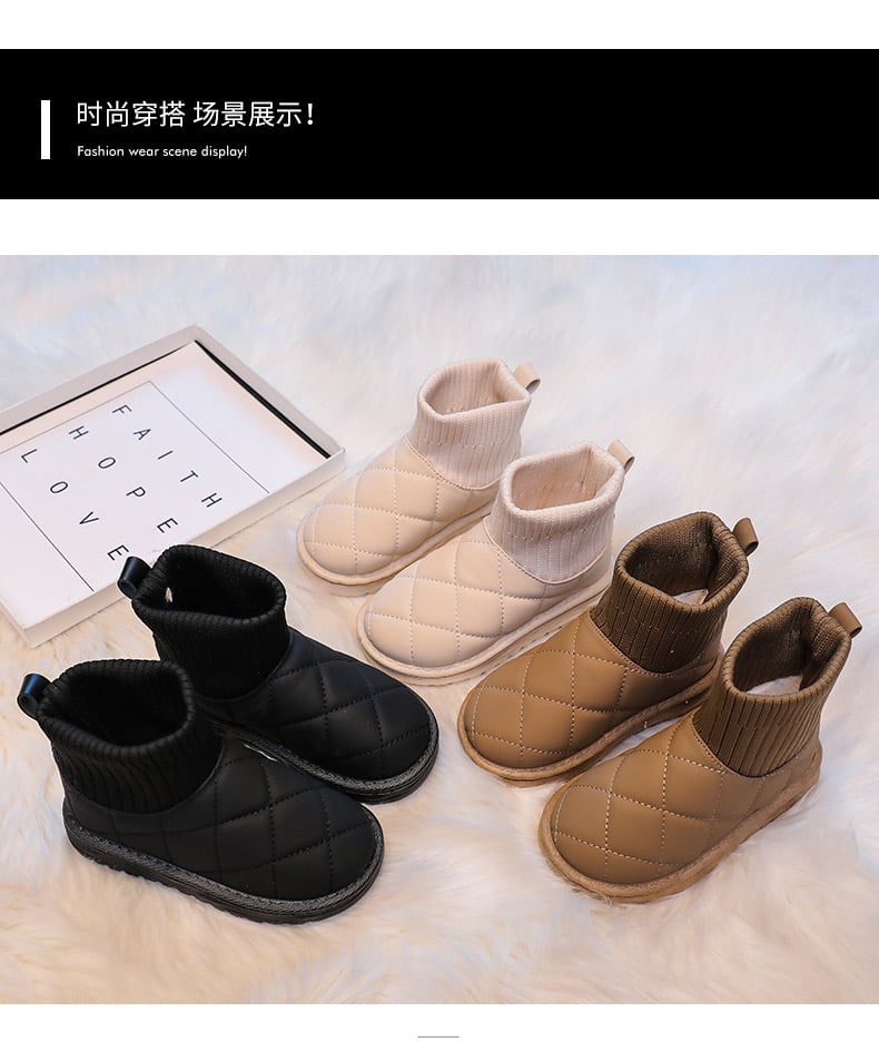 Bốt chần trám cổ len nhiều màu cho bé size 25-36 (form bé)