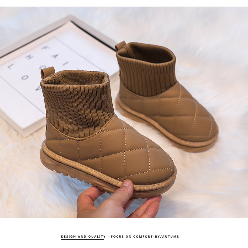Bốt chần trám cổ len nhiều màu cho bé size 25-36 (form bé)