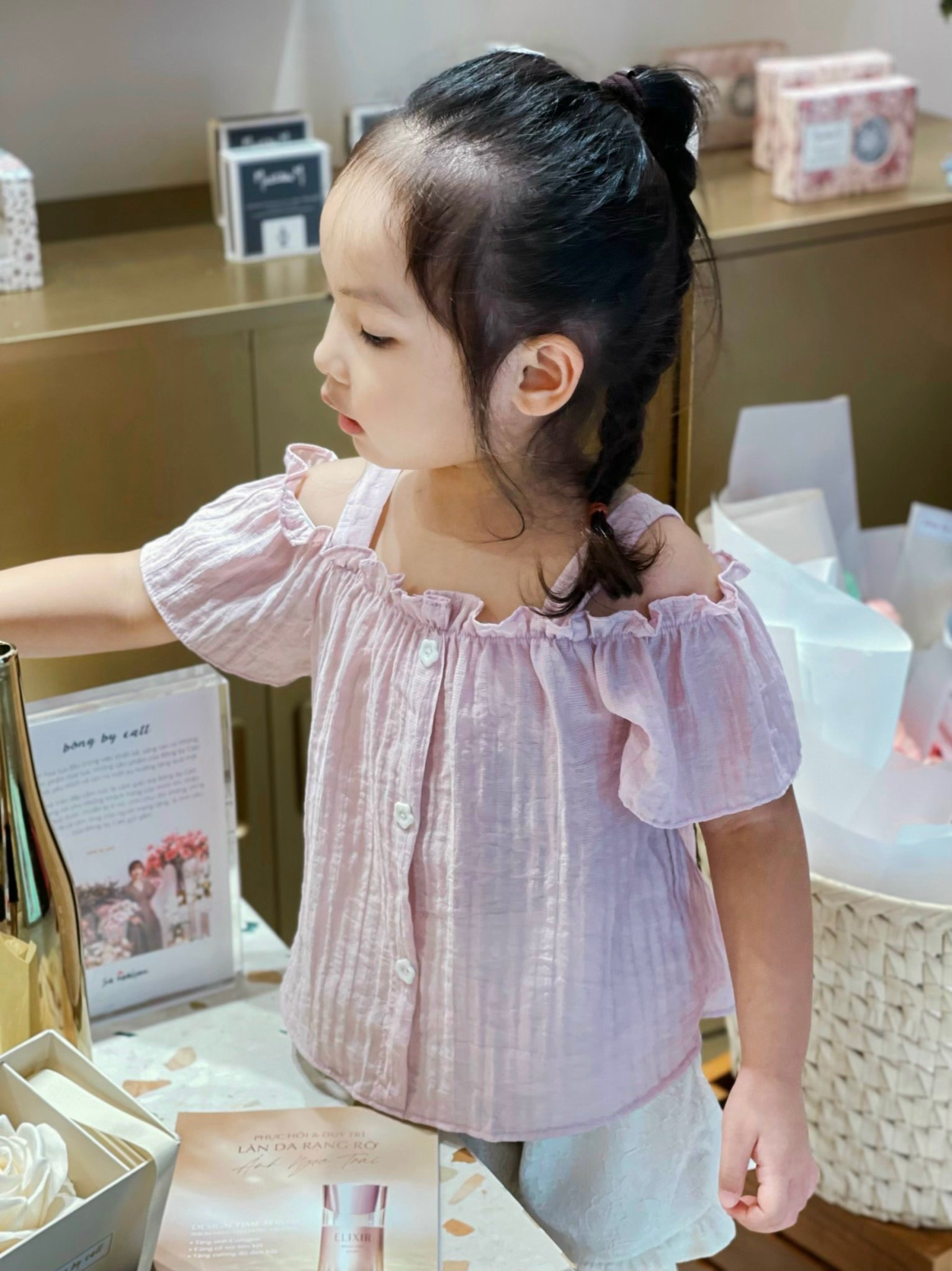 Bộ Lennco áo hai dây + quần ren trắng BG size 1-10y