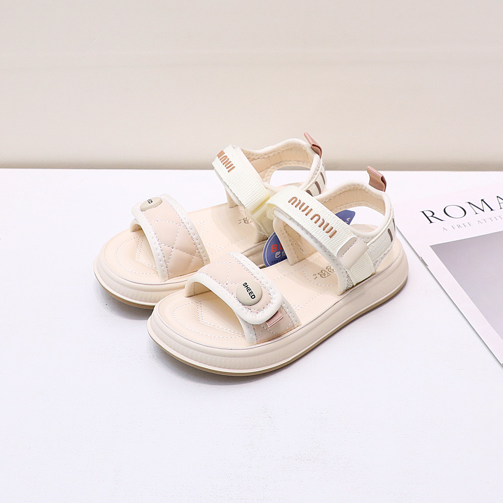 03 - Sandal Miumiu quai dán mềm êm cho bé 3 màu size 27-37