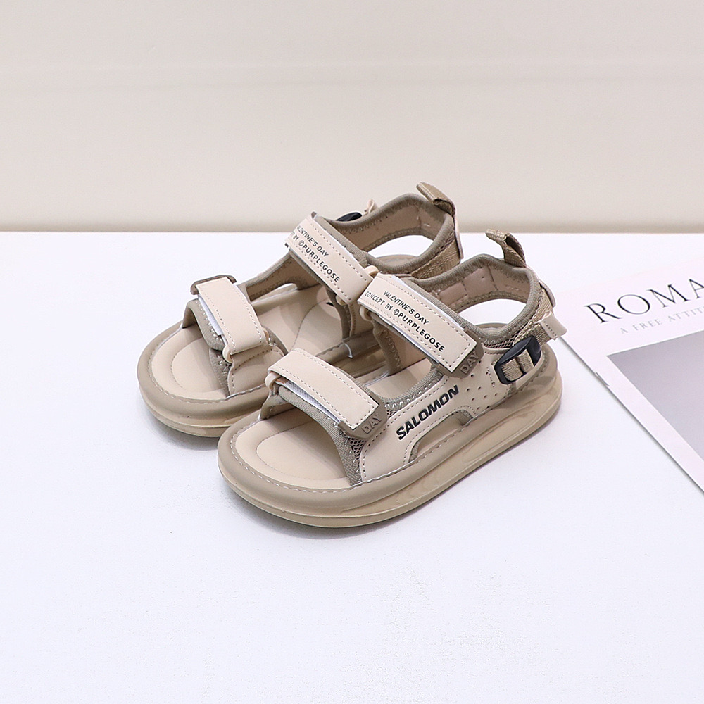 F153 - Sandal Salomon mềm êm 2 màu đen/be cho bé size 26-37