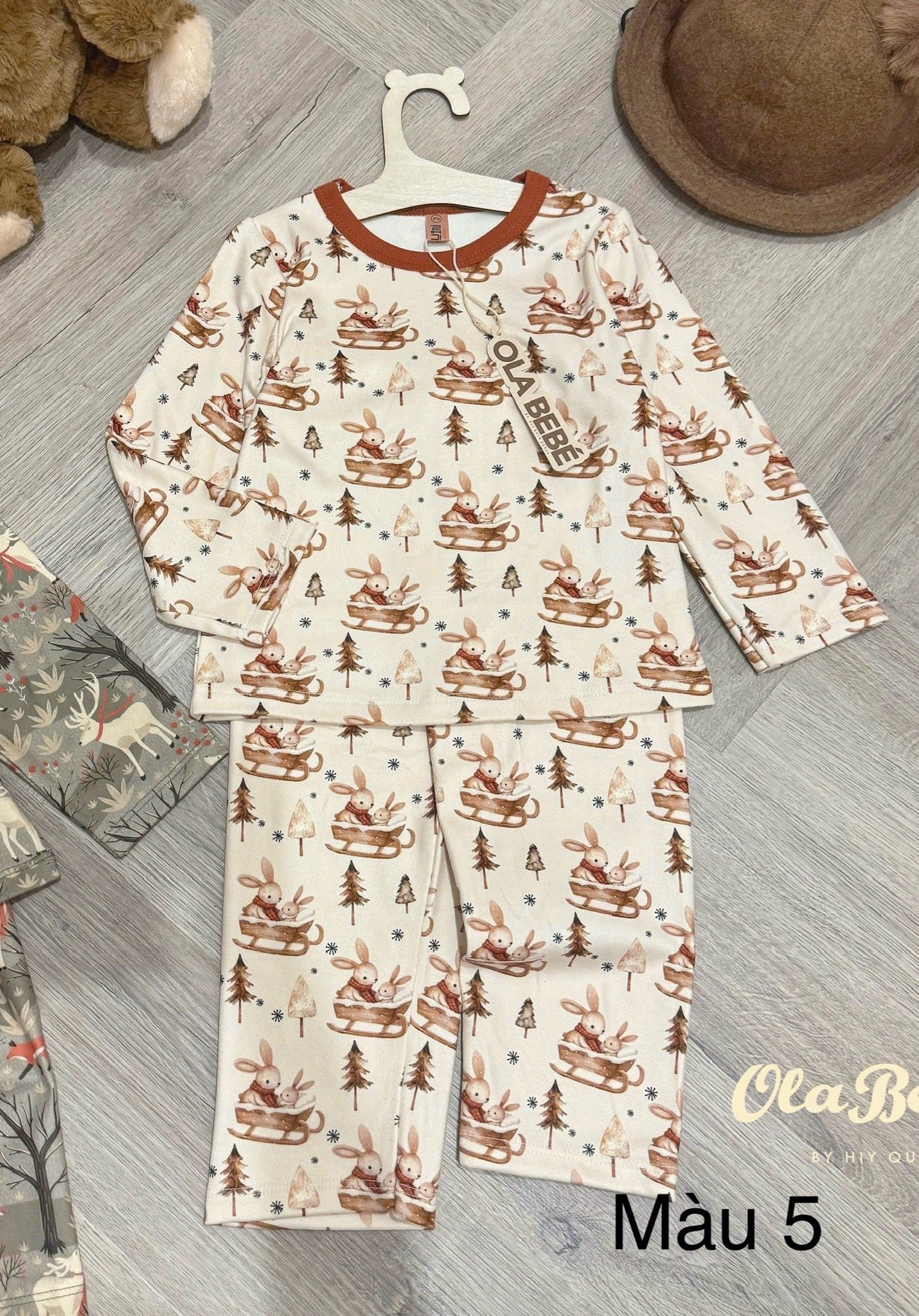 Bộ thun nỉ bệt Hiy-quin họa tiết Noel nhiều hình cho Bé size 1-7y ( 9 - 22kg )