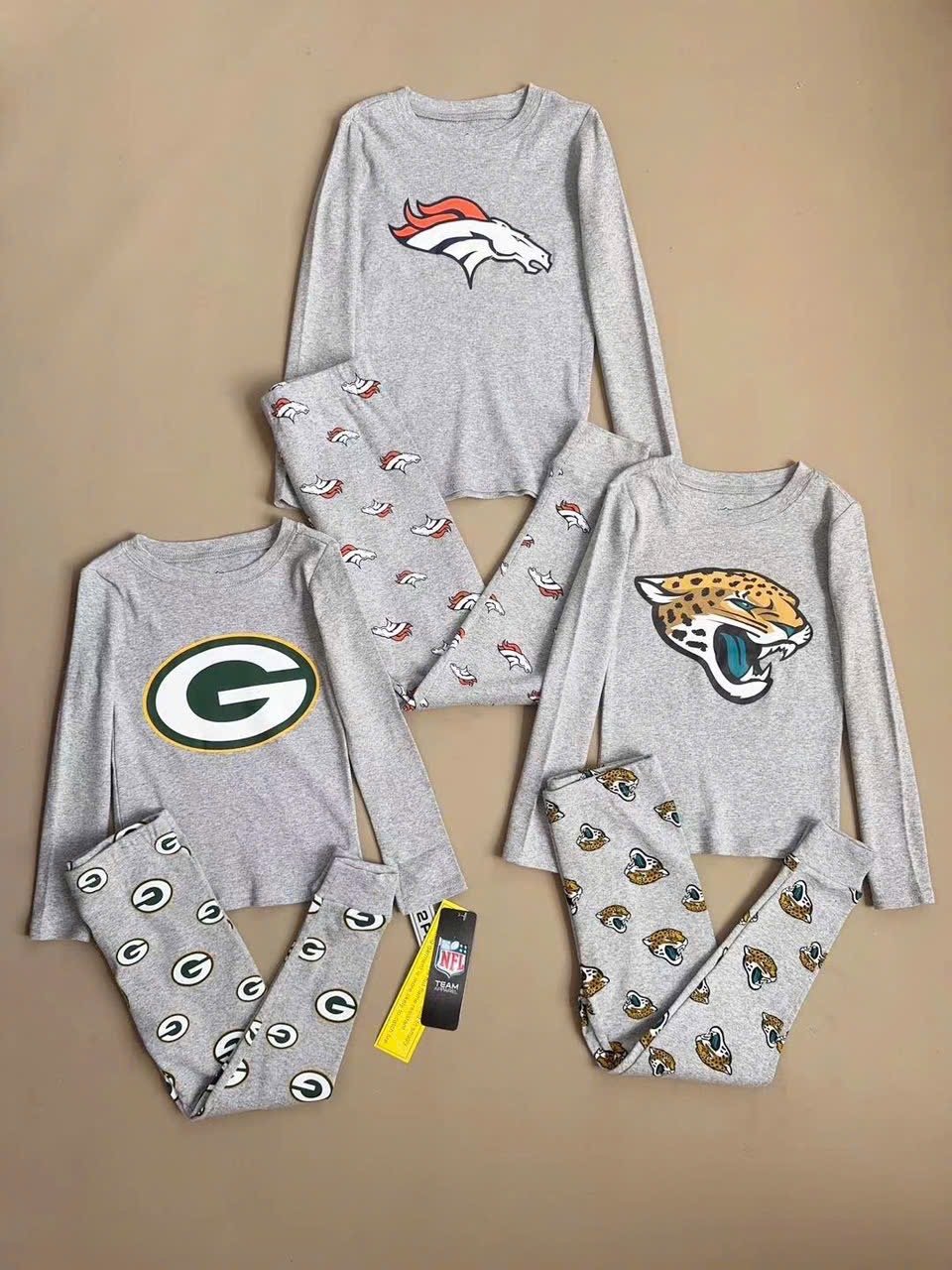 Bộ cotton mặc nhà màu ghi N.F.L dư xịn cho bé trai size 2-20y