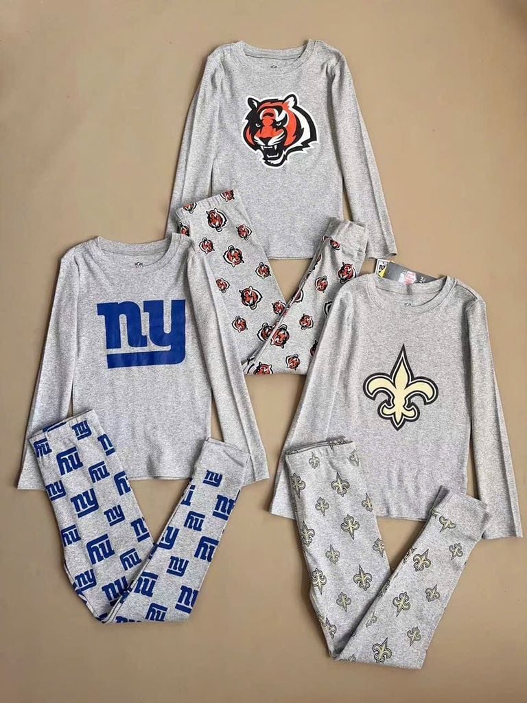 Bộ cotton mặc nhà màu ghi N.F.L dư xịn cho bé trai size 2-20y