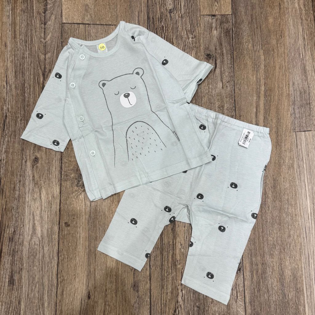 Bộ cotton giấy GreenBebe nhiều mẫu cho Bé size 75 - 90
