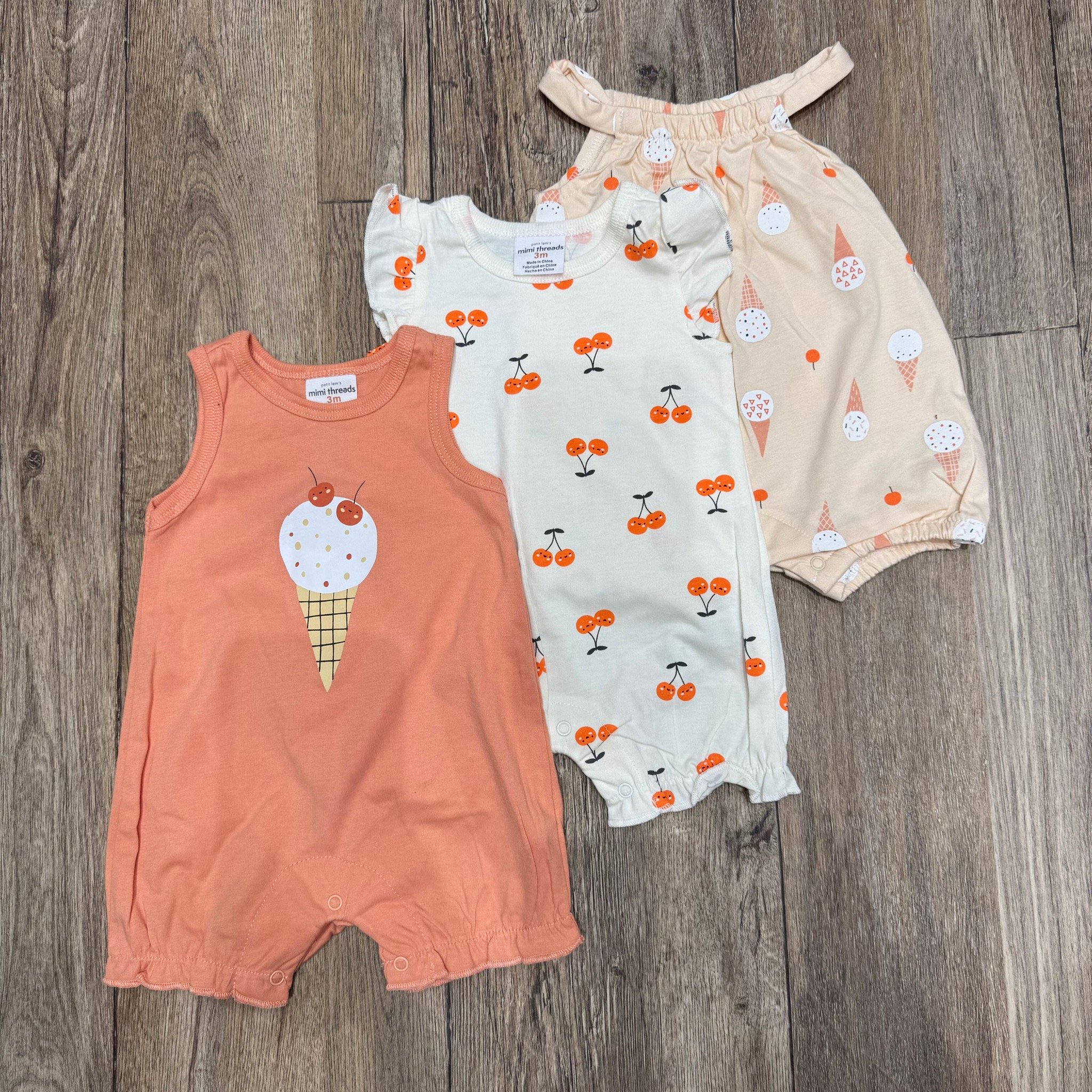 Set 3 body Mimi Threads nhiều mẫu Bé Gái size 3 - 18m