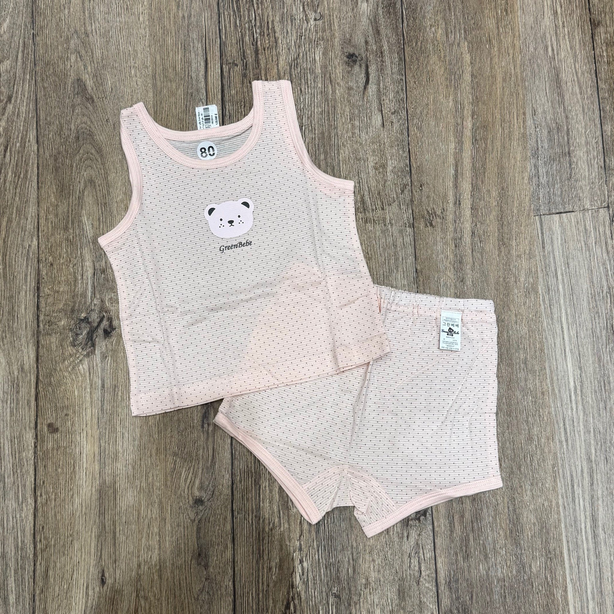 Bộ cotton giấy GreenBebe nhiều mẫu cho Bé size 75 - 90
