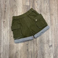 Quần short Moimoln màu rêu gấu kẻ cho bé size 90-110