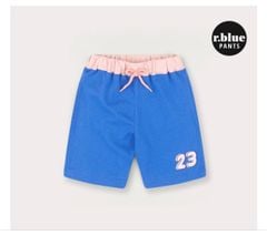 Quần đùi cotton Hej Mini màu xanh cạp hồng số 23