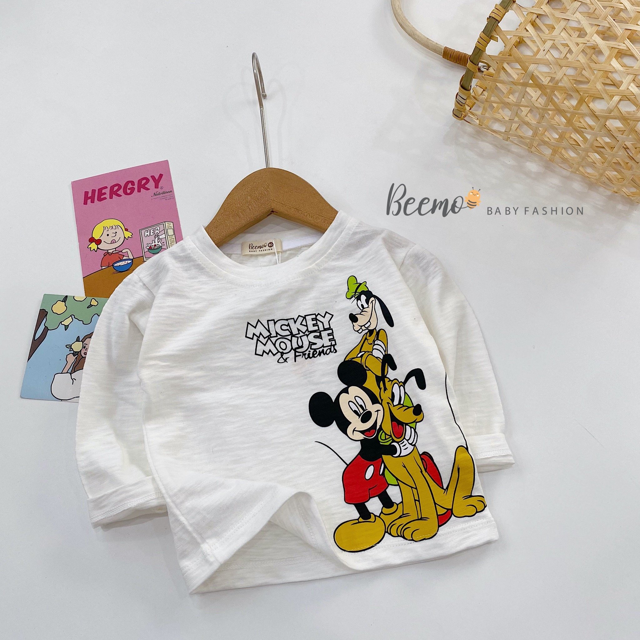 Áo cotton Beemo Mickey Mouse BT nhiều màu