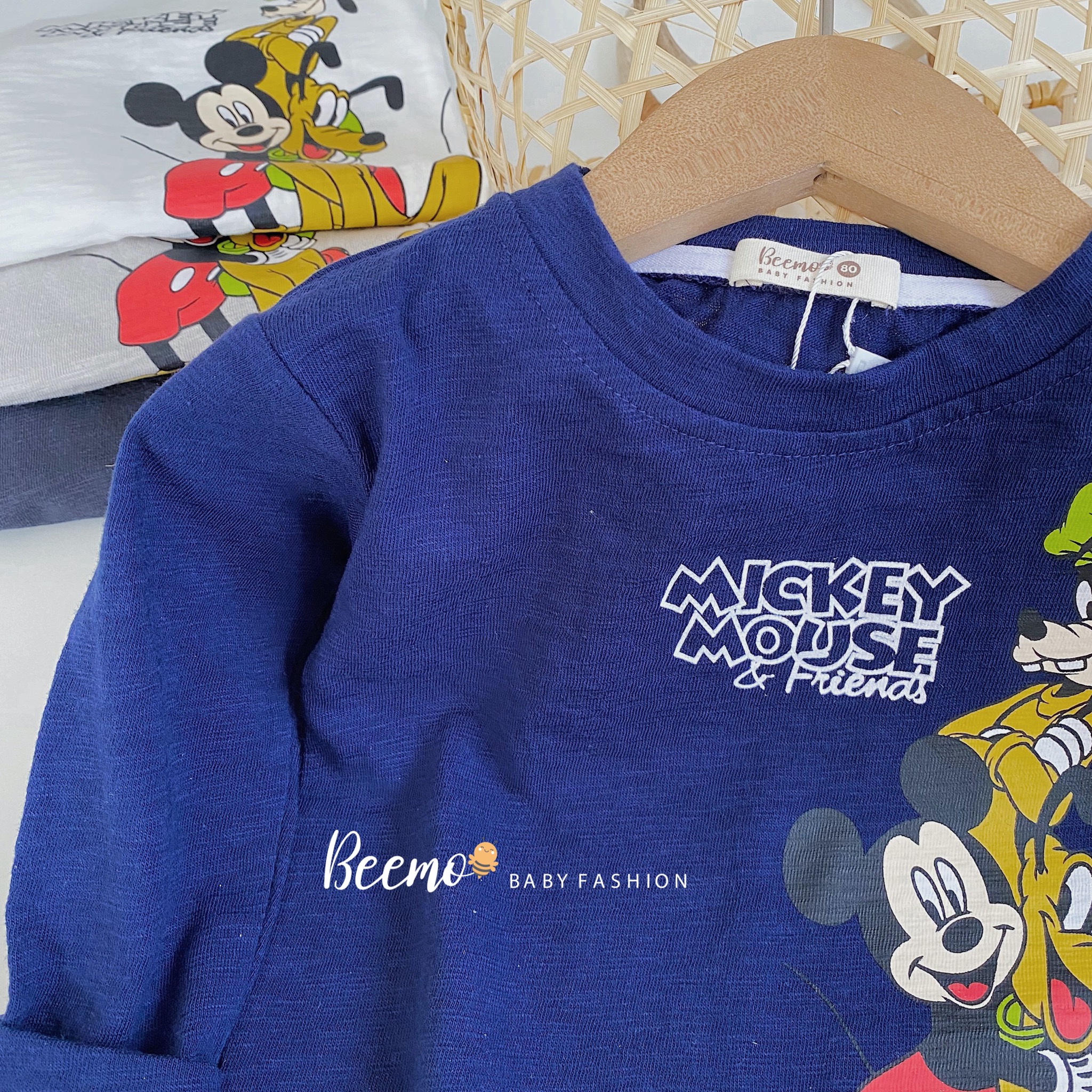 Áo cotton Beemo Mickey Mouse BT nhiều màu