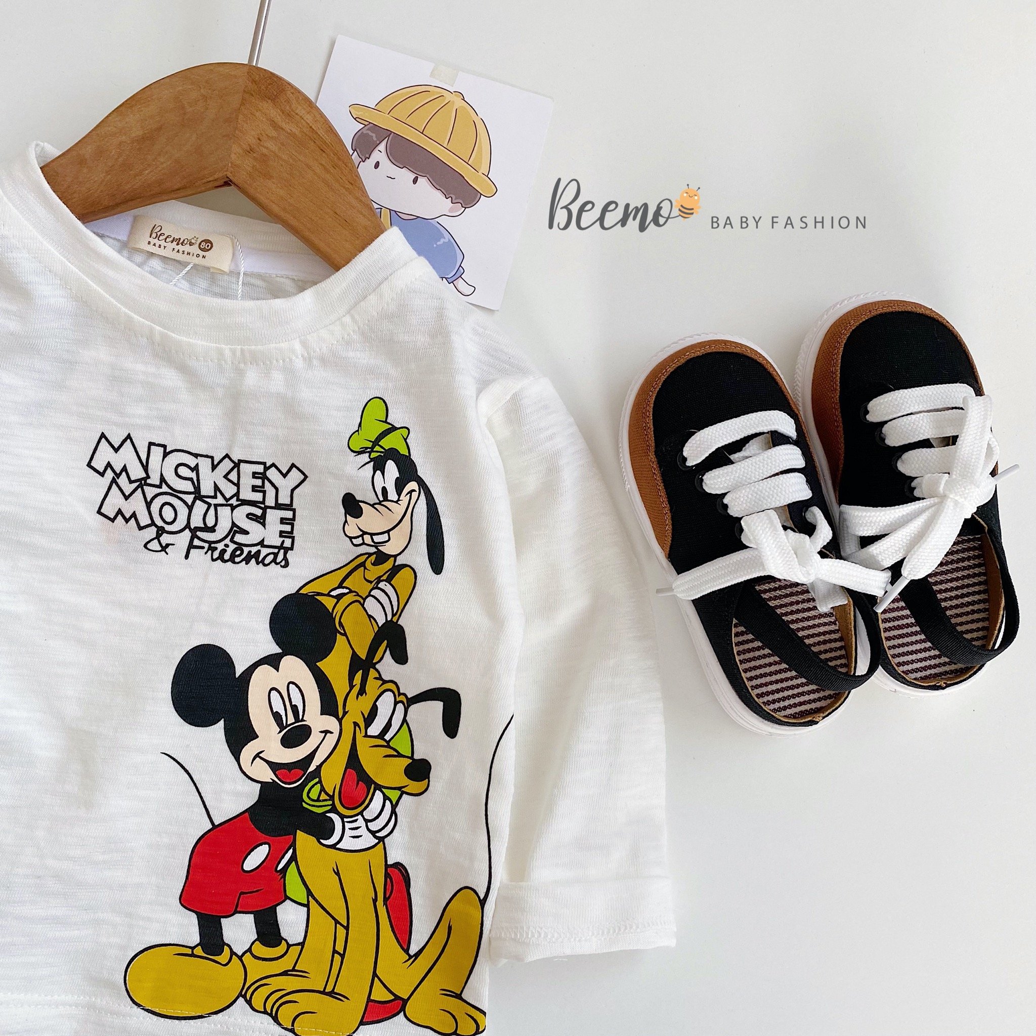 Áo cotton Beemo Mickey Mouse BT nhiều màu