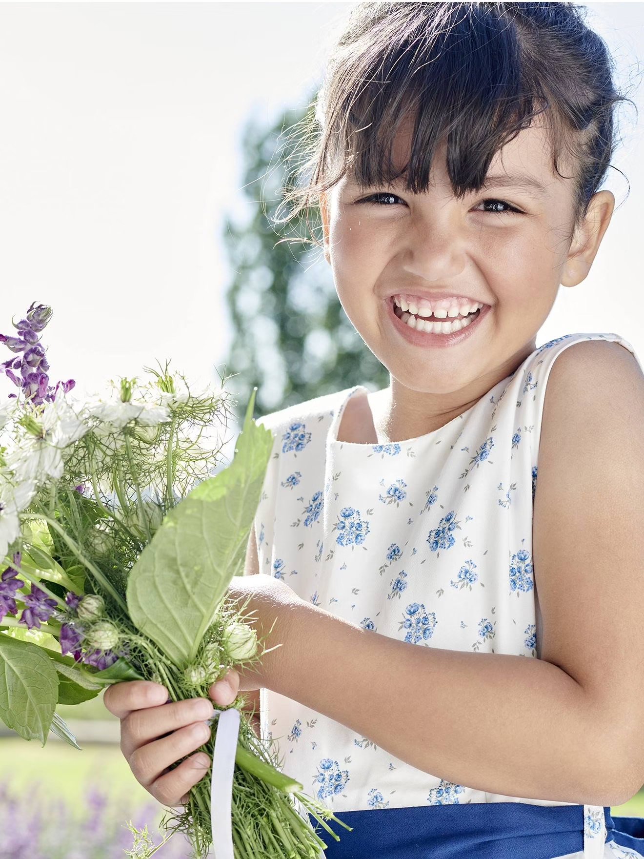 Váy thô hoa nhí Vertbaudet 2 màu hoa nhí BG size 2-14y