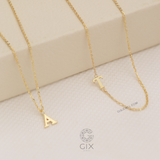  Dây chuyền vàng 18k khắc tên mình sợi nhuyễn ôm sát cổ nữ kiểu đẹp Gix Jewel 