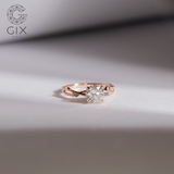  Nhẫn cầu hôn kim cương vàng hồng 18k bạc 925 đính hột cao đẹp GixJewel 