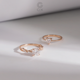  Nhẫn cầu hôn kim cương vàng hồng 18k bạc 925 đính hột cao đẹp GixJewel 