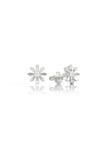  Khuyên tai hoa cúc bạc đẹp Gix Jewel mạ vàng trắng đính đá Moissanite hoa xinh xắn 