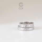  Nhẫn cưới vàng trắng trơn mới nhất vát nhám hoa văn đẹp lạ Gix Jewel 