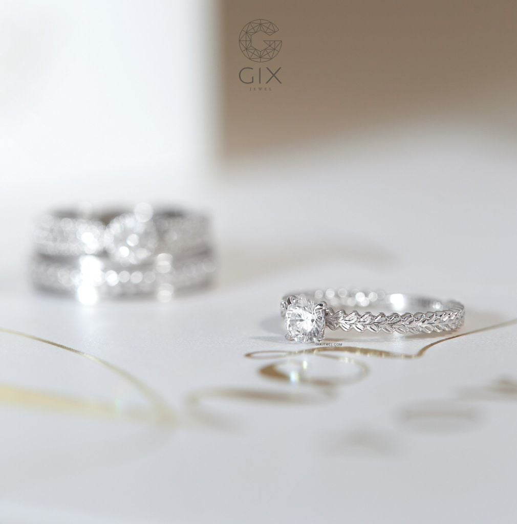 Nhẫn đính hôn bằng vàng 18k đơn giản đẹp - Glow Eden | Gixjewel 