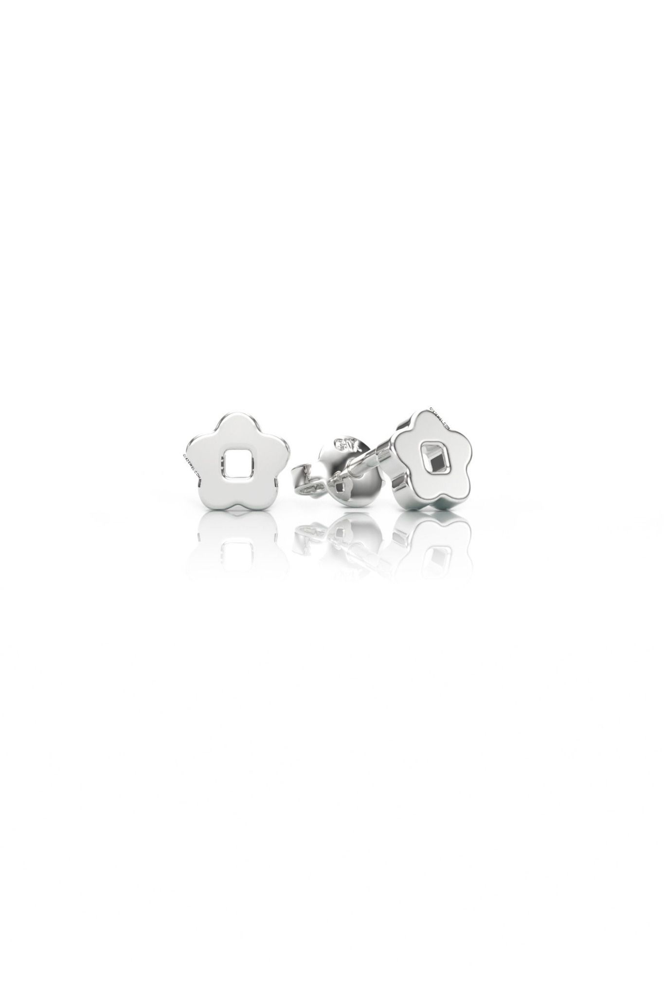  Bông tai trẻ sơ sinh vàng 18k bạc ý 925 đẹp hình hoa trơn xinh xắn Gix 