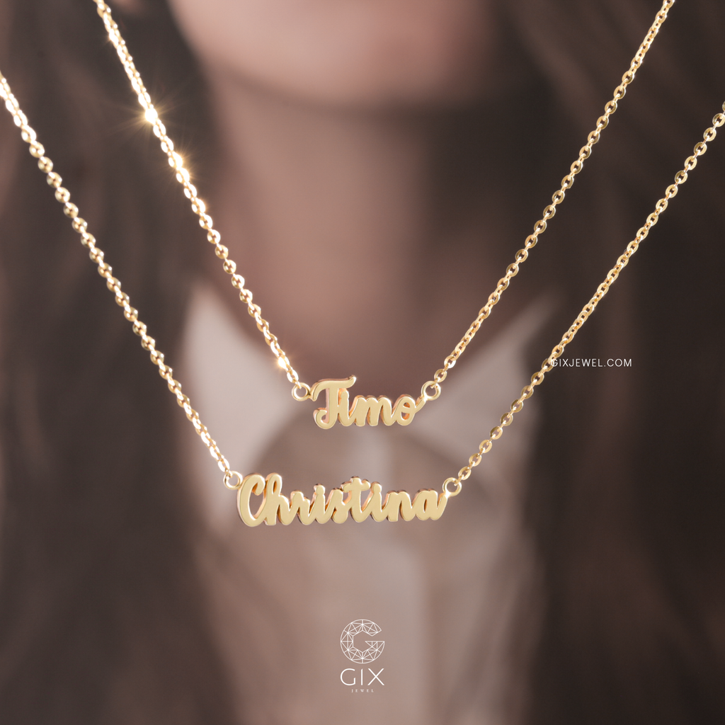  Dây chuyền theo tên vàng 18k bạc 925 đẹp cho nam nữ Gix Jewelry 