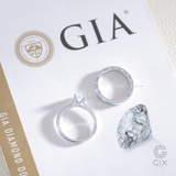  Nhẫn vàng cầu hôn đẹp vàng hồng 18k đính kim cương round cao cấp Gix 