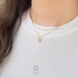  Vòng cổ nam nữ mặt chữ vàng 18k khắc tên theo yêu cầu Gix Jewel 
