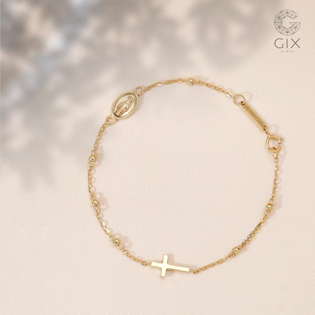  Lắc tay thánh giá vàng 18k nữ bạc 925 đơn giản đẹp giá rẻ Gix Jewel 