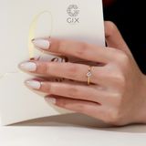  Nhẫn Cưới Vàng 18K Hình Trái Tim Đẹp Đính Moissanite Gix - GCR25050086 
