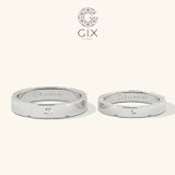 Nhẫn cưới vàng 610 đính kim cương đơn giản Gix - GCR25050068 