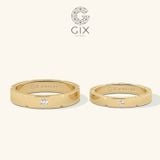  Nhẫn cưới vàng 10k đính kim cương đơn giản Gix - GCR25050068 