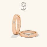  Nhẫn cưới vàng 610 đính kim cương đơn giản Gix - GCR25050068 