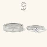 Nhẫn Cưới Vàng 610 Đính Kim Cương Đẹp Gix Jewel - GCR25050045 