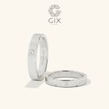  Nhẫn cưới vàng 610 đính kim cương đơn giản Gix - GCR25050068 